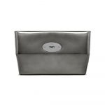 Mulberry Silver Mirror Metallic Leather Clemmie Clutch Bag