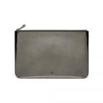 Mulberry Silver Mirror Metallic Leather Medium Flat Pouch Bag