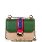 Valentino Beige/Blue/Pink/Green Four-Color Lock Flap Micro Shoulder Bag
