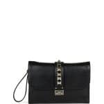 Valentino Black Lock Wristlet Clutch Large Bag