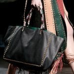 Valentino Black Rockstud Tote Bag with Multicolor Handles - Spring 2016