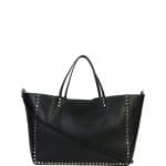 Valentino Black/Blue Rockstud Reversible Tote Large Bag