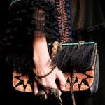 Valentino Black/Multicolor Embroider Lock Flap Bag - Spring 2016