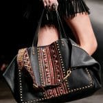 Valentino Black/Pink Hand-Painted Rockstud Tote Bag - Spring 2016