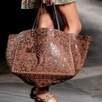 Valentino Brown Rhino Print and Embellished Rockstud Tote Bag - Spring 2016