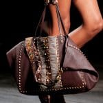 Valentino Burgundy Hand-Painted Rockstud Tote Bag - Spring 2016