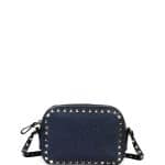 Valentino Denim Blue Leather Rockstud Camera Crossbody Bag