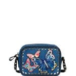 Valentino Denim Butterfly Rockstud Camera Crossbody Bag