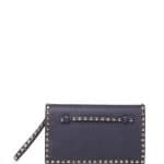 Valentino Denim Leather Rockstud Clutch Bag