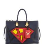 Valentino Navy/Red/Yellow Superhero Superman Tote Bag