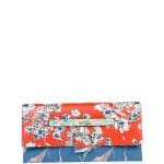 Valentino Orange/Blue Floral Print Mime Clutch Bag