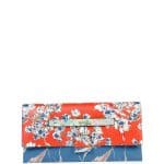 Valentino Orange/Blue Floral Print Mime Clutch Bag