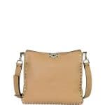 Valentino Taupe Rockstud Messenger Small Bag