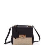 Balenciaga Black Raffia Le Dix Mini Satchel Bag