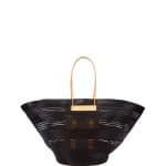 Balenciaga Black/Natural Mani Raffia Cable Basket Tote Bag