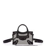 Balenciaga Black/White Toile Classic Mini City Bag