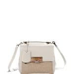 Balenciaga Ivory Raffia Le Dix Mini Satchel Bag