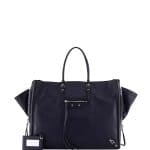 Balenciaga Navy Papier A4 Zip-Around Tote Bag