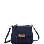 Balenciaga Navy Raffia Le Dix Mini Satchel Bag