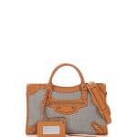 Balenciaga Tan Perforated Twill Classic City Bag