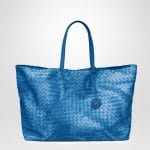 Bottega Veneta Bluette Intrecciolusion Tote Large Bag
