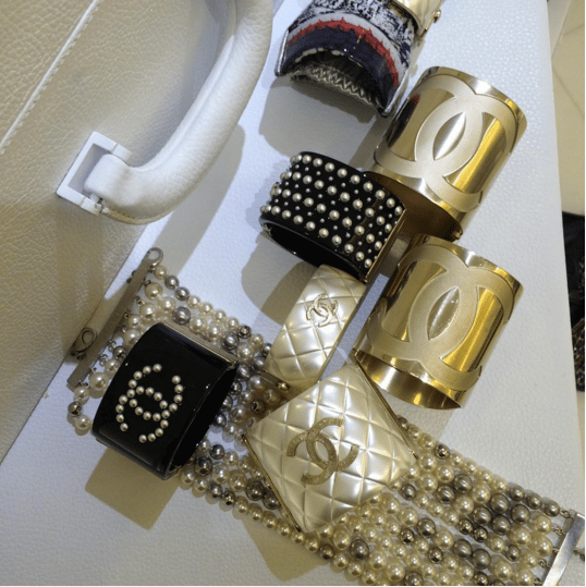 Chanel Black and Gold Cuffs - Spring 2016