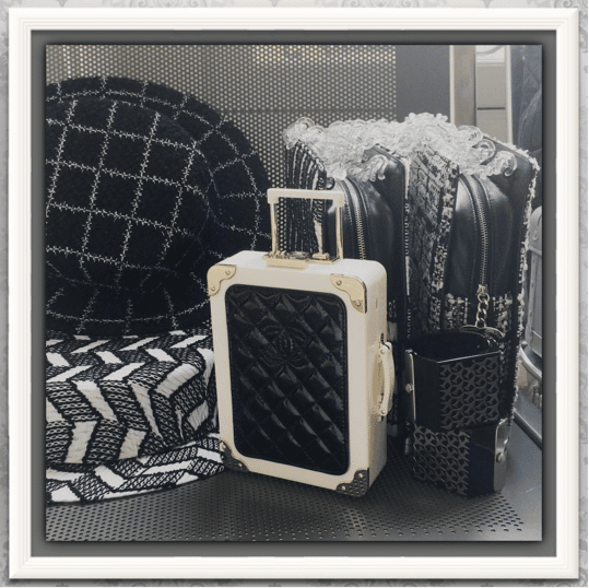 Chanel Black/White Mini Suitcase Clutch Bag - Spring 2016
