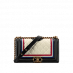 Chanel Black/White/Red Boy Chanel Flap Bag