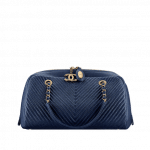 Chanel Blue Chevron Bowling Bag