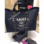 Chanel Dark Blue Deauville Tote Large Bag