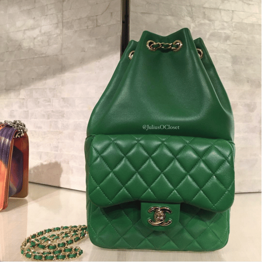 green chanel backpack