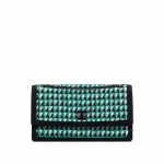 Chanel Green/Black Two-Tone Tweed Flap Bag
