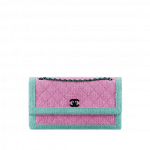 Chanel Purple/Green Two-Tone Tweed Flap Bag