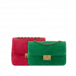 Chanel Red Mini and Green Small Suede Calfskin:Lambskin Flap Bag