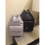 Chanel Silver Small and Black Large Backpack In Seoul Bags