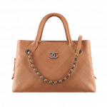 Chanel Tan Grained Vegetal Calfskin Small Shopping Bag