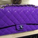 Chanel Violet Patent Classic Flap Medium Bag - Cruise 2016