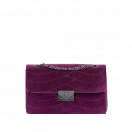Chanel Violet Suede Calfskin:Lambskin Flap Medium Bag
