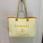 Chanel Yellow Deauville Tote Small Bag 2
