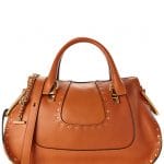 Chloe Caramel Studded Hayley Double Carry Bag