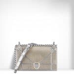 Dior Mirror Calfskin Embroidered with Silver Sequins Diorama Small Bag