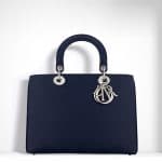Dior Sapphire Blue Hand-Painted Calfskin and Python Diorissimo Bag