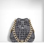 Dior White/Black Patinated Alligator Dior Bubble Small Bag