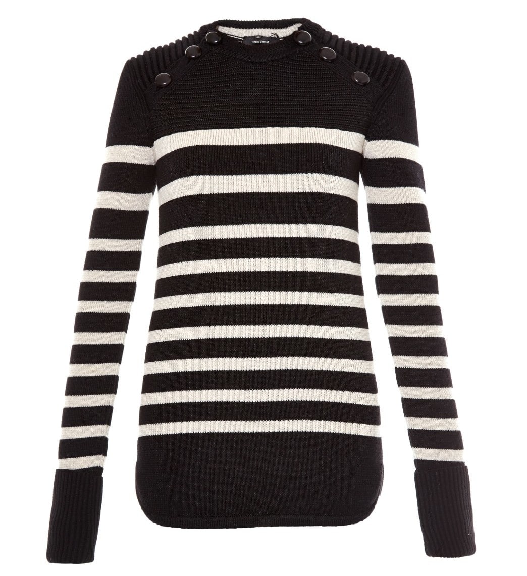 Isabel Marant Hayward Striped Wool-Blend Knit Sweater