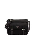 Prada Black Vela Double-Pocket Messenger Small Bag