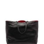 Prada Black/Red Soft Calf Reversible East-West Tote Bag