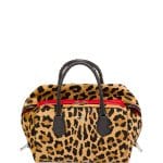 Prada Black/Red/Leopard Calf Hair and Ostrich Inside Medium Bag