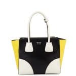 Prada Black/White/Yellow Twin Pocket Tote Bag