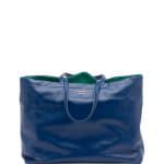 Prada Dark Blue/Green Soft Calf Reversible East-West Tote Bag