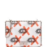 Prada White/Red Eye Print Vitello Daino Shoulder Bag